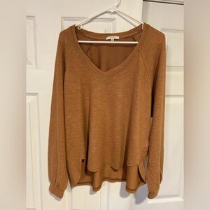 Z Supply Tan Asymmetrical Long Sleeve Slub Like New